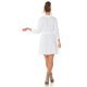 Rochie tip camasa, scurta, alba, Daruka 7 - jojofashion.ro