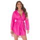 Rochie de club tip camasa, scurta, piele eco, roz bombon, Fay 2 - jojofashion.ro