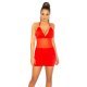 Rochie scurta rosie mulata cu plasa Saskia Rochie scurta rosie mulata cu plasa Saskia 2 - jojofashion.ro