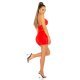 Rochie scurta rosie mulata cu plasa Saskia Rochie scurta rosie mulata cu plasa Saskia 3 - jojofashion.ro