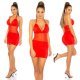 Rochie scurta rosie mulata cu plasa Saskia Rochie scurta rosie mulata cu plasa Saskia 5 - jojofashion.ro