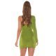 Rochie scurta verde suprapusa one shoulder Meena Rochie scurta verde suprapusa one shoulder Meena 3 - jojofashion.ro