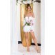 Rochie de cununie scurta, din nylon, alba, cu umerii goi si maneca lunga, Darcy 4 - jojofashion.ro