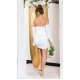 Rochie de cununie scurta, din nylon, alba, cu umerii goi si maneca lunga, Darcy 5 - jojofashion.ro