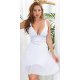 Rochie scurta alba plisata cu bust tip corset Valerianny Rochie scurta alba plisata cu bust tip corset Valerianny 2 - jojofashion.ro
