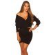 Rochie scurta neagra mulata cu maneca lunga petrecuta Divya 2 - jojofashion.ro