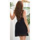Rochie scurta neagra plisata cu bust tip corset Valerianny Rochie scurta neagra plisata cu bust tip corset Valerianny 3 - jojofashion.ro