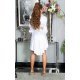 Rochie scurta tip camasa alba asimetrica Sabrina 5 - jojofashion.ro