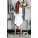 Rochie de zi scurta tip camasa alba asimetrica Sabrina 5 - jojofashion.ro