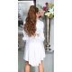 Rochie scurta tip camasa alba asimetrica Sabrina 8 - jojofashion.ro