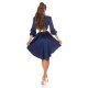 Rochie de zi scurta tip camasa bleumarin navy asimetrica Sabrina 5 - jojofashion.ro