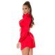 Rochie tip camasa scurta satin rosu Fathia Rochie tip camasa scurta satin rosu Fathia 3 - jojofashion.ro