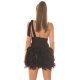 Rochie scurta neagra cu pene din tulle cu umeri goi Bambolina Rochie scurta neagra cu pene din tulle cu umeri goi Bambolina 4 - jojofashion.ro
