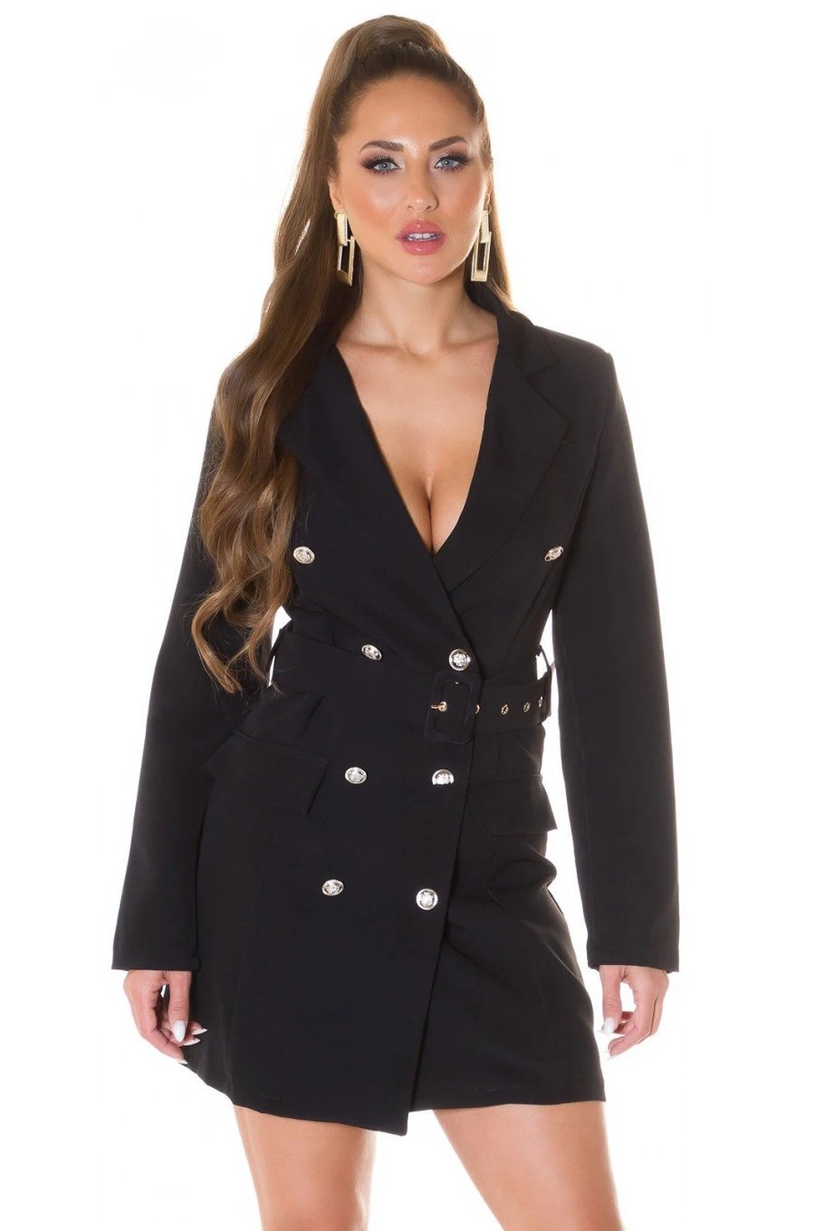 Rochie office scurta tip sacou neagra Eliza Rochie office scurta tip sacou neagra Eliza 1 - jojofashion.ro