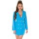 Rochie office tip sacou scurta turcoaz Eliza 2 - jojofashion.ro