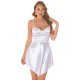 Rochie scurta alba din satin cu bust tip corset Nihan Rochie scurta alba din satin cu bust tip corset Nihan 2 - jojofashion.ro