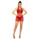Rochie scurta rosie din plasa cu ochiuri mici Mey Rochie scurta rosie din plasa cu ochiuri mici Mey 4 - jojofashion.ro