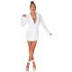 Rochie scurta tip sacou, alba, cu maneca lunga si spate decupat, Delvania 4 - jojofashion.ro