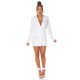 Rochie scurta tip sacou, alba, cu maneca lunga si spate decupat, Delvania 6 - jojofashion.ro