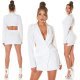 Rochie scurta tip sacou, alba, cu maneca lunga si spate decupat, Delvania 8 - jojofashion.ro