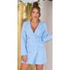 Rochie scurta tip sacou, baby blue, cu maneca lunga, Eliza