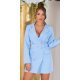 Rochie scurta tip sacou, baby blue, cu maneca lunga, Eliza Rochie scurta tip sacou, baby blue, cu maneca lunga, Eliza 2 - jojofashion.ro