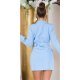Rochie scurta tip sacou, baby blue, cu maneca lunga, Eliza Rochie scurta tip sacou, baby blue, cu maneca lunga, Eliza 3 - jojofashion.ro