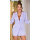 Rochie scurta tip sacou lila cu maneca lunga Delvania 2 - jojofashion.ro