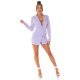 Rochie scurta tip sacou lila cu maneca lunga Delvania 4 - jojofashion.ro