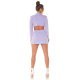 Rochie scurta tip sacou lila cu maneca lunga Delvania 6 - jojofashion.ro