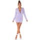 Rochie scurta tip sacou lila cu maneca lunga Delvania 8 - jojofashion.ro
