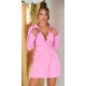 Rochie scurta tip sacou, roz, cu maneca lunga, Eliza Rochie scurta tip sacou, roz, cu maneca lunga, Eliza 2 - jojofashion.ro