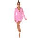 Rochie scurta tip sacou, roz, cu maneca lunga, Eliza Rochie scurta tip sacou, roz, cu maneca lunga, Eliza 6 - jojofashion.ro