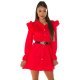 Rochie scurta bumbac rosie tip camasa Fiore Rochie scurta bumbac rosie tip camasa Fiore 2 - jojofashion.ro