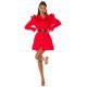 Rochie scurta bumbac rosie tip camasa Fiore Rochie scurta bumbac rosie tip camasa Fiore 4 - jojofashion.ro