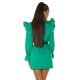 Rochie scurta bumbac verde tip camasa Fiore 3 - jojofashion.ro
