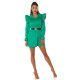 Rochie scurta bumbac verde tip camasa Fiore 4 - jojofashion.ro
