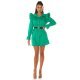 Rochie scurta bumbac verde tip camasa Fiore 6 - jojofashion.ro