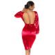 Rochie midi rosie mulata din satin cu maneca lunga Luissa Rochie midi rosie mulata din satin cu maneca lunga Luissa 2 - jojofashion.ro