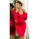 Rochie midi rosie mulata din satin cu maneca lunga Luissa Rochie midi rosie mulata din satin cu maneca lunga Luissa 3 - jojofashion.ro