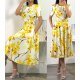 Rochie de vara alba cu flori galbene in clos Adelaide 2 - jojofashion.ro