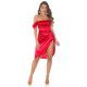Rochie de seara midi, din satin, rosie, mulata, cu umeri goi, Annabel 4 - jojofashion.ro