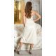Rochie midi imitatie piele bej, petrecuta, crapata pe picior, Leelas 3 - jojofashion.ro