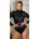 Body dama negru cu maneci lungi WetLook Priya Body dama negru cu maneci lungi WetLook Priya 2 - jojofashion.ro