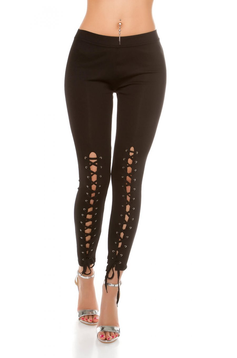 Colanti negri cu sireturi Gina Colanti negri cu sireturi Gina 4 - jojofashion.ro