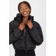 Geaca dama bomber scurta, neagra, matlasata, Amedeia1 2 - jojofashion.ro