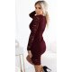 Rochie midi mulata din dantela burgundy cu maneca lunga Sofia  3 - jojofashion.ro
