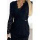 Rochie midi neagra mulata din dantela cu maneca lunga Sofia  5 - jojofashion.ro