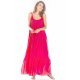 Rochie de vara lunga roz ciclam vaporoasa oversize Francina 2 - jojofashion.ro