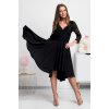 Rochie midi neagra din dantela asimetrica Anastasia 